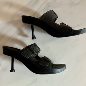 NEW Balenciaga Crocs Style Mallorca Sandals in Black 40  9.5 - 3" Heel